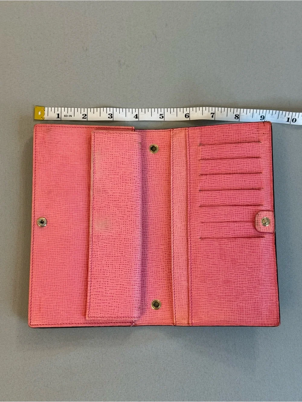 Fendi Wallet Brown FF Monogram Zucca Coated Canvas Pink Interior Box Dust Bag